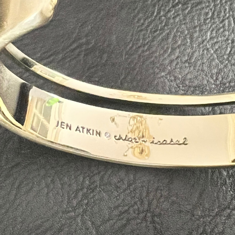 Jen Atkin x Chloe + Isabel Matte Gold Split Cuff Bracelet 6.5 Minimalist Y2K - Picture 3 of 6
